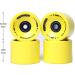 FREEDARE 70mm Longboard Wheels with ABEC-7 Bearings and Spacers (Set of 4) - Yellow - Buy Online on SooperMarket.com