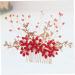 HAPINARY Handmade Comb Hair Insert Comb Bridal Headpiece Flower Hair Combs Wedding Side Comb Wedding Hair Combs Pearl Comb Clip Crystal Headpiece Tiara Red Hanfu Bride Headgear - Buy Online on SooperMarket.com