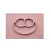ezpz Happy Mat (Blush) - 100% Silicone Suction Plate with Built-in Placemat for Toddlers + Preschoolers - Divided Plate - Dishwasher Safe - 24 months+