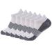 FOOTPLUS Unisex Circulation Arch Support Plantar Fasciitis Ankle Copper Golf/Running Socks 6 Pairs- White& Black Large-X-Large
