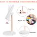 LED Vanity Makeup Mirror with Bluetooth & Smart Touch | 3 Color Dimmable & USB Rechargeable | 45 Rotatable Design (White) - Ideal for Makeup Desk - Buy Online on SooperMarket.com