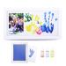 NWK DIY Family Photo + Family Hand/Footprints Kit with 10 X 17inch Elegant White Wood Picture Frame, Ink Pad, Non-Toxic Watercolor Paints, Baby Shower Family Christmas Gift for New Mom Dad with ink pad