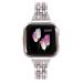 Mtozon Metal Bands Compatible with Fitbit Versa/Versa 2/Versa Lite, Replacement Metal Rhinestone Bling Bracelet Wristband for Women, Silver Rose Gold Black Silver with Rose Gold