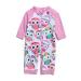BONVERANO Baby Girls Swimsuit Toddler Bathing Suit Full-Length Zipper One Piece Swimwear with UPF 50+ Sun Protection Owl 9-12 Months