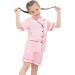 SWOMOG Kids Satin Pyjamas Set - Button-Down Silk Pjs Short Sleeve Lounge Set - 10-11 Years - Pink - Buy Online on SooperMarket.com