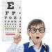 Snellen Eye Chart Wall Set with Hand Pointer and Occluder - 3 Piece Kit for Eye Medical Exams - Buy Online on SooperMarket.com
