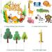 16-Piece Safari Jungle Cake Decoration Set for 1st Birthday | Forest Animals Topper for Girls - Buy Online on SooperMarket.com