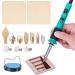 YIHUA 930-IV Pyrography Wood Burning Pen Kit Adjustable Temperature, Power Switch, Heat Deflector, Rubber Grip with 13PCS Accessories, Stencil, Wood Pieces, for Woodburning DIY Crafts