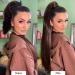 32 Inch Natural Black Straight Ponytail Extension | Heat Resistant Synthetic Wrap Around Ponytail for Women and Girls - Buy Online on SooperMarket.com