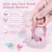 Vicloon Baby Teething Toy - Silicone & Wood Teether Chew Toy for Boys & Girls (Pink-Purple) | Easy to Hold & Clean Up - Buy Online on SooperMarket.com