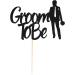 Arthsdite 1Pc Groom to Be Cake Topper Future Mr Engagement Wedding Bachelor Party Decoration Supplies - Black Glitter - Buy Online on SooperMarket.com