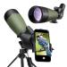Gosky Updated 20-60x80 Spotting Scope with Tripod, Carrying Bag - BAK4 Angled Scope for Target Shooting Hunting Bird Watching Wildlife Scenery (Phone Mount+SLR Mount Compatible with Canon) 1