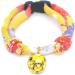 PetSoKoo Four-Leaf Clover Cat Collar with Bell | Japan Chirimen Kitten Collar | Orange Yellow | Small Cat Standard Size - Buy Online on SooperMarket.com