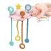 Calakono Spinner sensor toy for toddlers travel-pull string activity toys for babies safe Montessori nativity toys-child-friendly and soft sliding and dragging toys for pink