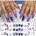 French Tip Nail Art Stickers - 24 Colorful Water Decals for DIY Manicure | Cute Heart & Star Designs for Women & Girls - Buy Online on SooperMarket.com