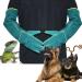 Joyzan Animal Handling Gloves Bite Proof Durable Reptile Scratch Protection Anti Safety Ultra Long Leather Mitten for Bathing Grooming Welding Resistant Catch Pets Grasping Biting Squirrel Snake Dog Blue - Buy Online on SooperMarket.com