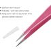 Quesuc 2 Pieces Straight and Curved Tip Tweezers Nipper for Eyelash Extensions Pink Stainless Steel False Lash Application Tools - Buy Online on SooperMarket.com