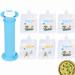 Squeeze Station 7pcs Baby Food Pouch Maker with Reusable Pouches for Infants Toddlers Portable DIY Fruit Puree Filler for Babies Kids Perfect for Outdoor Travel Kindergarten(Blue)