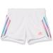 adidas Girls' Elastic Waistband 3 Stripe Mesh Short Large White