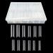 JZK 240x Clear C Curve Half Cover Square Nail Tips Extra Long For Acrylic Extensions Square False Finger Nail Tips For Gel And Acrylic Nails False Nail Extension Tips