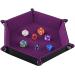 SIQUK Double Sided Dice Tray, Folding Hexagon PU Leather and Velvet Dice Holder for Dungeons and Dragons RPG Dice Gaming D&D and Other Table Games, Dark Violet
