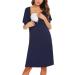Irdcomps Women's Maternity Nursing Nightgown - Short Sleeve Button Sleepwear XXL - Buy Online on SooperMarket.com