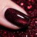 RARJSM Burgundy Cat Eye Gel Nail Polish - Diamond Black Red Velvet Glitter 15ml - UV LED Soak Off for Home Salon Christmas Manicure - Buy Online on SooperMarket.com