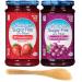 Polaner Preserves Sugar Free with Fiber, Strawberry and Concord Grape, 13.5 Ounce (Pack of 2) - with Make Your Day Spreader