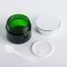 Zeoabsy 6-Piece 50ml Green Glass Cream Box Set with Silver Screw Lid & Spatulas Perfect for Gels Creams & Ointments | International Shipping - Buy Online on SooperMarket.com