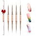 modelones Nail Art Brushes Super Fine Thin Liner Nail Brush Set Sizes 7/11/15/20mm for Nail Gel Polish Painting Designs with Acrylic Rhinestone Handle Gift For Women