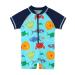 HUAANIUE Baby Boys Swimsuit Hat Short Sleeve One Piece Swimwear Zip Rash Guard Sun Protection Wetsuit Cap UPF 50+ 6M-4Y Swimming Hat Bathing Beachwear 0-6 Months 01 Bluesealife Swimwear