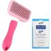 Dual Purpose Self Cleaning Slicker Brush for Dogs and Cats - Removes Shedding Mats, Tangles, and Dirt - Improves Circulation - Pink - Buy Online on SooperMarket.com
