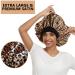 3PCS Extra Large Satin Bonnets for Sleeping - Hair Bonnets for Black Women - Braids Curly Hair - C-black, Rose Gold, Leopard - Buy Online on SooperMarket.com