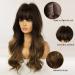Esmee 24 Curly Hair Wigs for Women - Brown Heat Resistant Synthetic Wigs with Bangs | International Shipping Available - Buy Online on SooperMarket.com