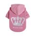 EXPAWLORER Prinecss Dog Hoodie for Girl - Hooded Dog Sweater with Leash Hole, Dog Cold Weather Clothes,Sweatshirt with Pocket, Pet Warm Outfit, Winter Coats for XS-XXL Dogs Large (Pack of 1) Pink
