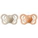 BIBS Couture Baby Pacifier 2-Pack | Made in Denmark | BPA Free Dummy Soother Anatomical Nipple. Silicone Size 2 (6-18 Months) Vanilla/Peach - Buy Online on SooperMarket.com