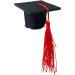 Toseky Graduation Hat Headband | 3D Doctoral Hat Hairpin Graduation Hat Hairpins Hat Inserts Graduation Accessories for Women Men Red - Buy Online on SooperMarket.com