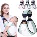 HINATAA Breathable Baby Sling Adjustable Baby Carrier Baby Carrier Wrap Quick Dry Thick Shoulder Straps for 0-36 Months Baby (Green b)