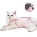 Cat Professional Recovery Suit for Abdominal Wounds and Skin Diseases,E-Collar Alternative for Cats and Dogs, After Surgey Wear Anti Licking, Recommended by Vets Medium (Pack of 1) Pink