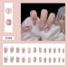 WOOXDYUK Nail Art Set - 24 Medium French Tip Press On Nails with Crystal Butterflies Imported Jelly Glue + Nail Rub & Remover for Perfect Nail Designs - Buy Online on SooperMarket.com