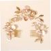 Mikinona Pearl Rhinestone Couple Combs Crystal Hair Comb Headband Floral Hair Comb Hairband Hair Comb Headdress Bridal Headband Comb Wedding Hair Accessory Women Headdress Bridal Headdress - Buy Online on SooperMarket.com