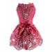 Delifur dog pointed wedding dress tutu rock puppy cat flowers princess dress pet birthday party costume for spring summer (red m) medium red