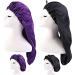 Ladaypoa 2 pieces long satin hair hood girls silky hat women long satin hood sleeping hat to sleep extra big satin sleeping cap for long curly hair protection unit size black+purple