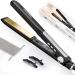 Faszin Hair Straighteners Ionic Titanium Plate for Smooth Shiny Results 20S Fast Heat Up Flat Iron Clear LCD Display 2 in 1 Straightener and Curler Styling Tool for Straighten Hair (Black)