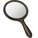 Hand Mirror Double Sided Handheld Mirror 1X/ 2X Magnifying Mirror with Handle Mirror Rounded Shape Makeup Mirror (Black)