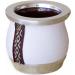 thebmate Premium Yerba Mate Cup (Mate Gourd) - Crafted Ceramic Teacup - Brown Leather Wrapped Handmade in Uruguay - Mate Tiny - Camionero Style (White) - Buy Online on SooperMarket.com