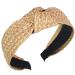 Lvyeer Straw Knot Headbands Fashion Rattan Wide Head Band Boho Headband Woven Headwear Hair Head Bands Hair Band Knot Headband for Woman Girl Hair Accessories (knotted)