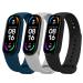 Ainiv bracelet compatible with Xiaomi mi band 5 6/7/8/4 3 waterproof soft silicone/nylon/stainless steel adjustable fitness replacement tapes replacement tape for Xiaomi mi band 3 4 5 6 7 8 bracelet #4 black/gray/blue 3 pieces silicone