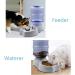 Zcaukya Automatic Cat Feeder & Water Dispenser Set - 1 Gal x 2 Gravity Dog Water Fountain & Pet Food Feeder (Grey) - Buy Online on SooperMarket.com