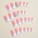 Buy French Tip Press on Nails - Medium Square Glossy Pink & White Duckbill Design - Reusable Rhinestone Fake Nails | Cute Duck Feet Full Cover Acrylics - Buy Online on SooperMarket.com